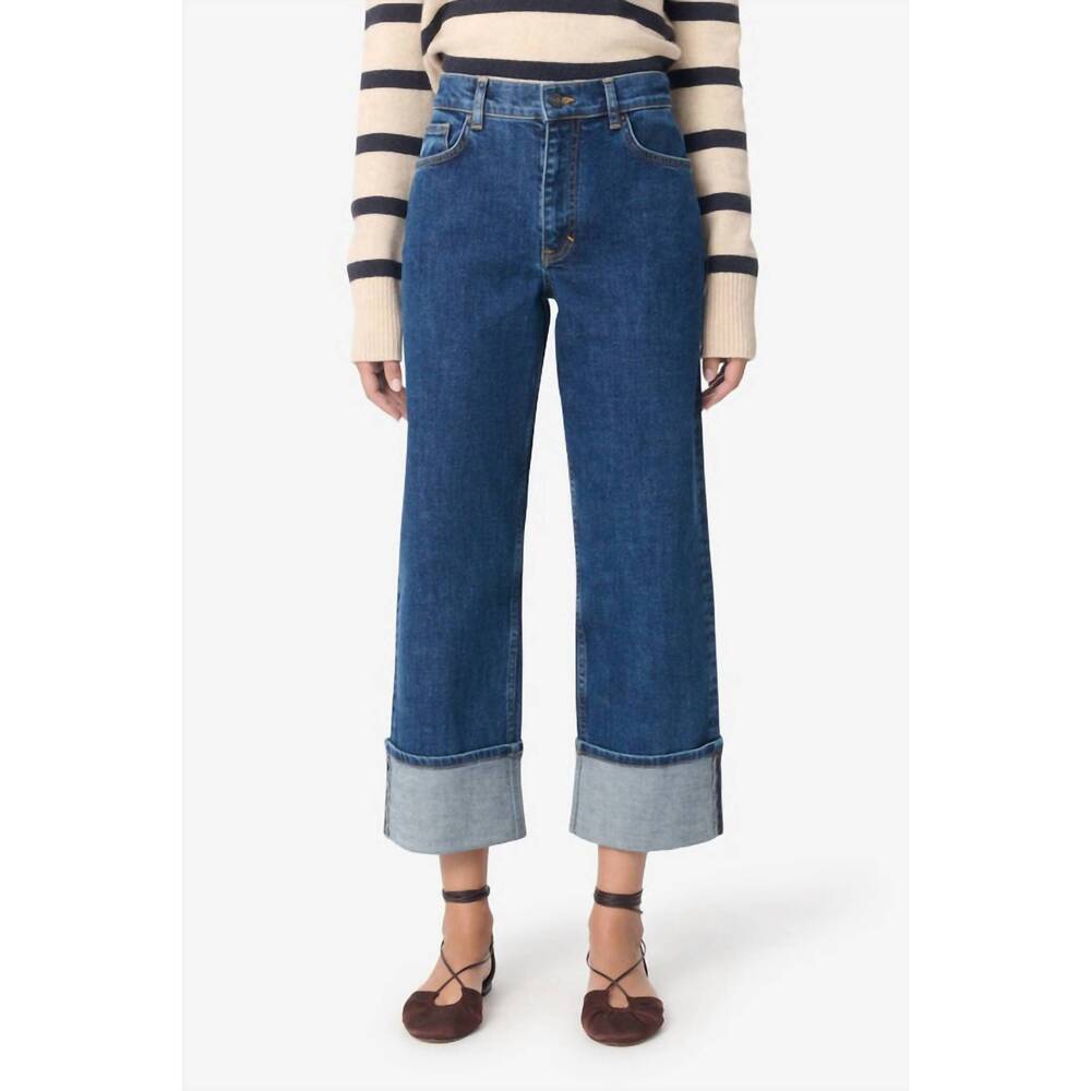 NEW VANESSABRUNO geronimo high rise straight jean in royal